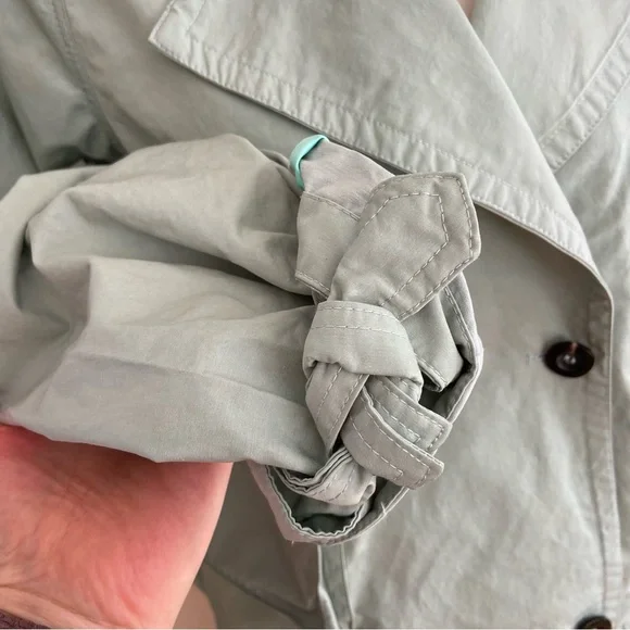Anthropology Mint Green/Light Turquoise Cropped Trench Jacket Women’s L - Picture 6 of 9